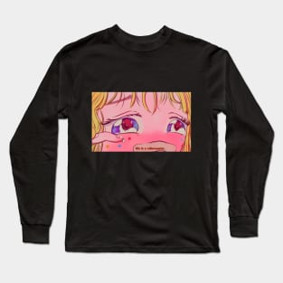 crying anime girl Long Sleeve T-Shirt